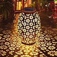 Los mejores  - Qomolo Luces de Linterna Solar Exterior-Farol Solar Jardin LED Lámpara solar-Impermeable de Decoración Farolillos para…